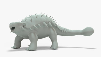 Ankylosaurus 3D Model Rigged Basemesh Skeleton