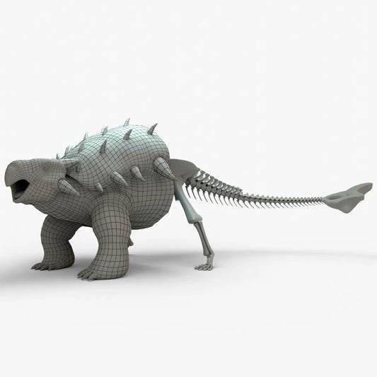 Ankylosaurus 3D Model Rigged Basemesh Skeleton