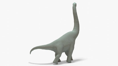 Brachiosaurus 3D Model Rigged Basemesh Skeleton