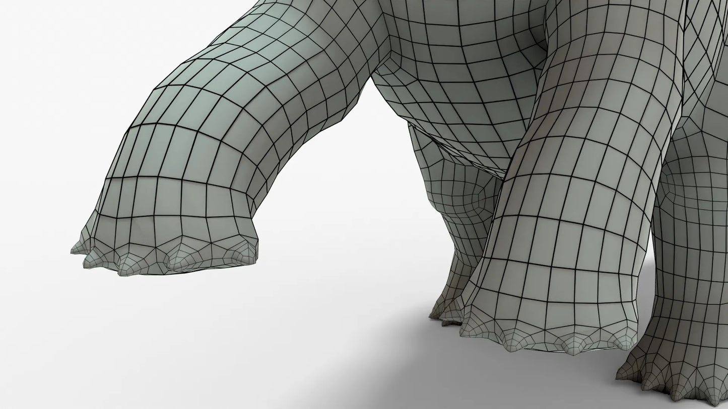 Brontosaurus 3D Model Rigged Basemesh