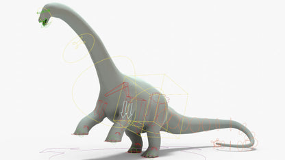 Brontosaurus 3D Model Rigged Basemesh