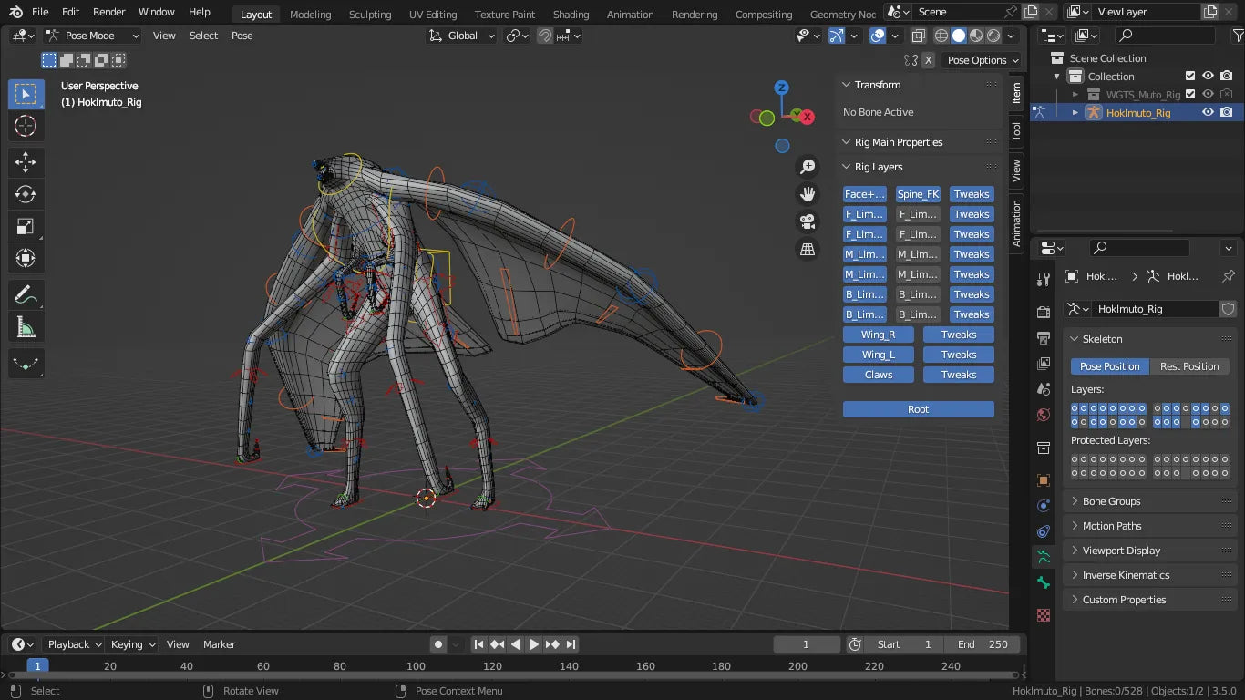 Hokmuto Rigged Basemesh 3D Model