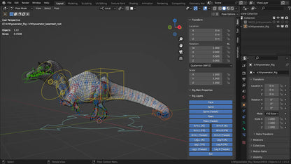 Ichthyovenator Rigged Basemesh 3D Model