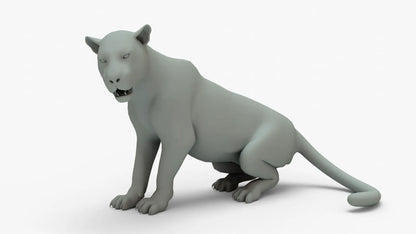 Leopard 3D Model Rigged Basemesh