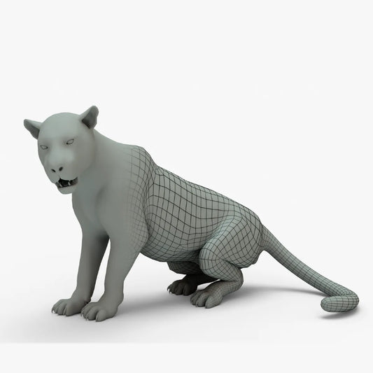 Leopard 3D Model Rigged Basemesh