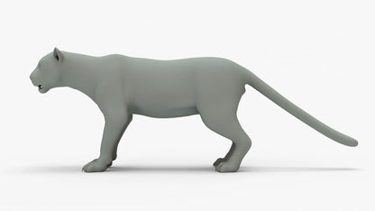 Leopard 3D Model Rigged Basemesh