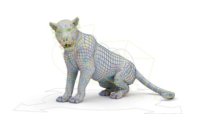 Leopard 3D Model Rigged Basemesh