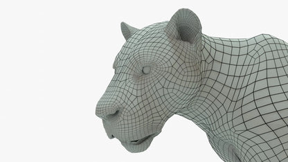 Lion 3D Model Rigged Basemesh