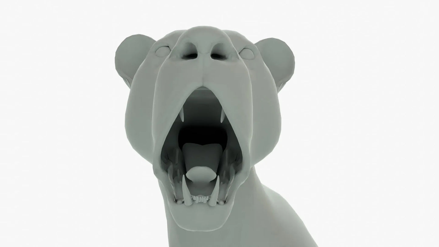 Couple Lion 3D Model Rigged Basemesh