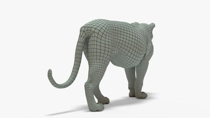 Lion 3D Model Rigged Basemesh