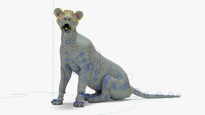 Lioness 3D Model Rigged Basemesh