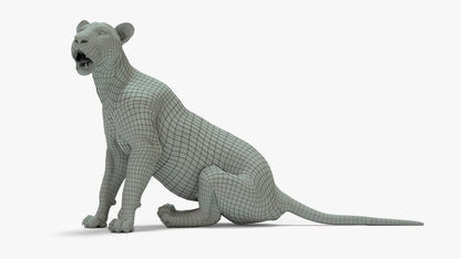 Lioness 3D Model Rigged Basemesh