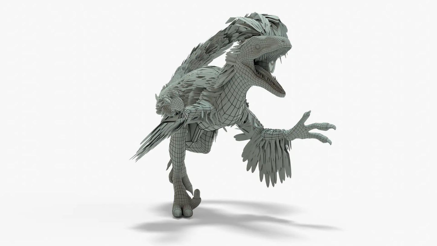 Pyroraptor 3D Model Rigged Basemesh