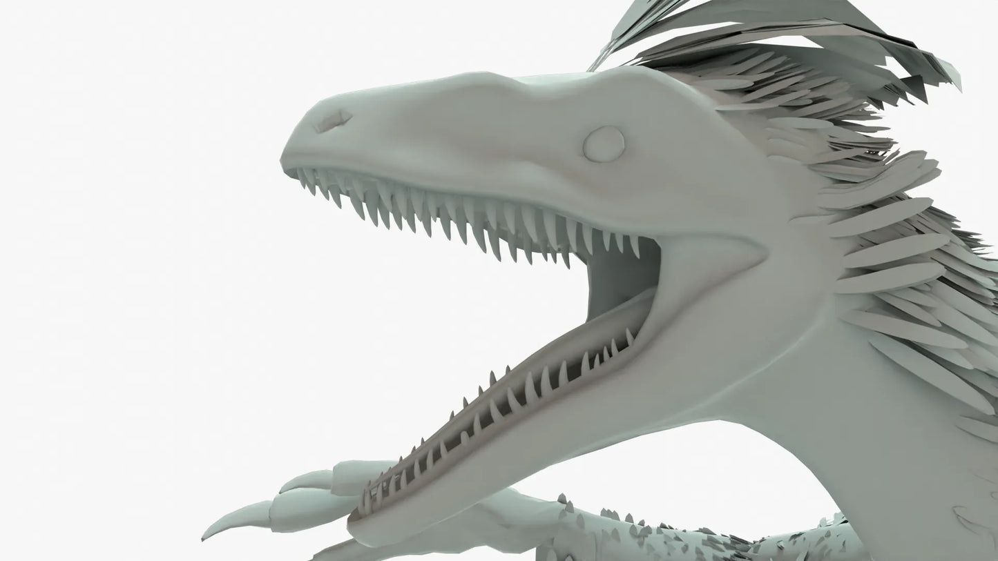 Pyroraptor 3D Model Rigged Basemesh