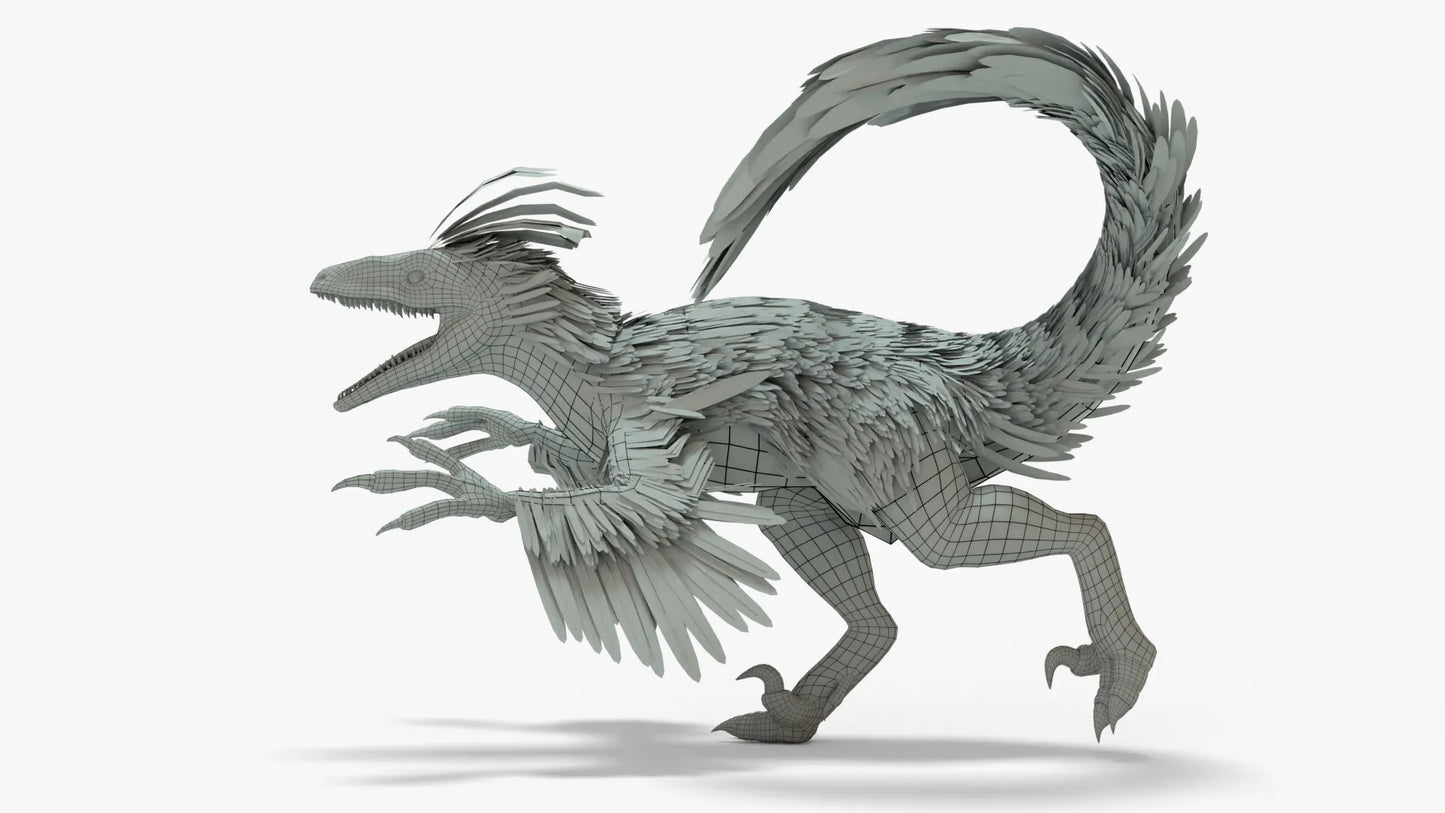 Pyroraptor 3D Model Rigged Basemesh