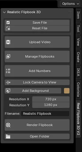 Realistic Flipbook 3D Addon New Version 2.0 for Blender 4.0 & 4.2