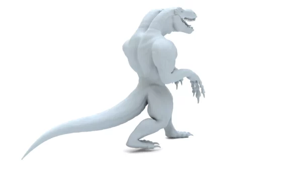 2 Head Dinosaur 3D Model Rigged 3D Model Creature Guard 7