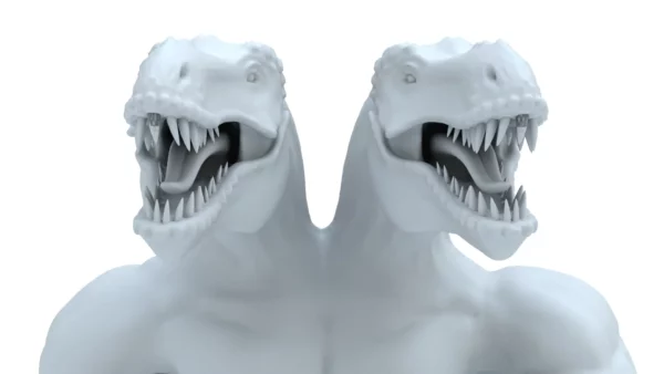 2 Head Dinosaur 3D Model Rigged 3D Model Creature Guard 8