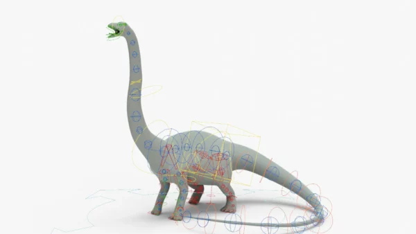 Diplodocus 3D Model Rigged Basemesh 3D Model Creature Guard 19