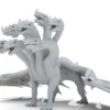 Realistic 5 Head Dragon 3D Model Rigged 3D Model Creature Guard 31