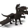 Realistic 5 Head Dragon 3D Model Rigged 3D Model Creature Guard 21