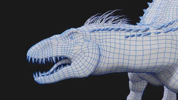 Realistic Indoraptor Rigged 3D Model Low Poly 3D Model Creature Guard 12