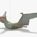 Pteranodon Rigged Basemesh Skeleton(25)