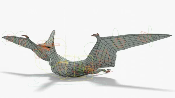 Pteranodon 3D Model Rigged Basemesh Skeleton 3D Model Creature Guard 13