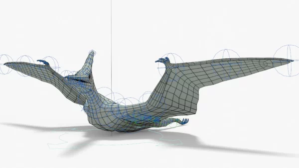 Pteranodon 3D Model Rigged Basemesh Skeleton 3D Model Creature Guard 15