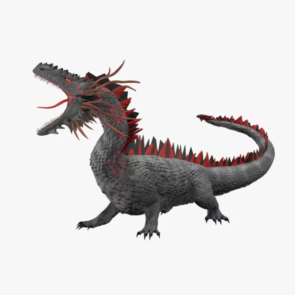 Realistic Dragon Rigged Low Poly 3D Model 3D Model Creature Guard