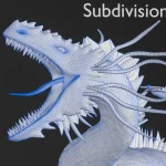 Realistic Dragon Rigged Low Poly 3D Model Wireframe4