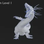 Realistic Dragon Rigged Low Poly 3D Model Wireframe6