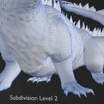 Realistic Dragon Rigged Low Poly 3D Model Wireframe8