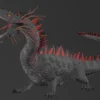 Realistic Dragon Rigged Low Poly 3D Model 3D Model Creature Guard 25