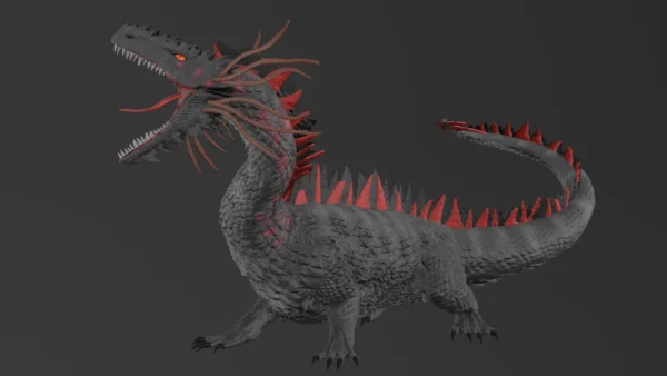 Realistic Dragon Rigged Low Poly 3D Model 3D Model Creature Guard 4