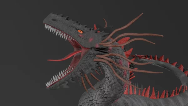 Realistic Dragon Rigged Low Poly 3D Model 3D Model Creature Guard 5