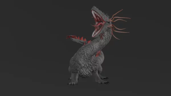 Realistic Dragon Rigged Low Poly 3D Model 3D Model Creature Guard 6