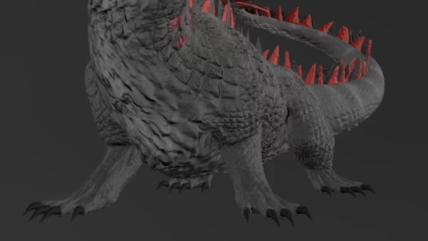 Realistic Dragon Rigged Low Poly 3D Model 3D Model Creature Guard 9