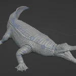 Realistic Sarcosuchus Rigged 3D Model(4)