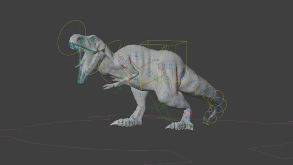 Realistic Tyrannosaurus Rex 3D Model Rigged Low Poly 3D Model Creature Guard 16