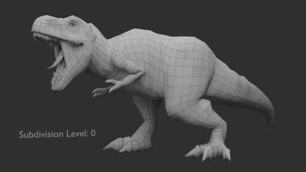 Realistic Tyrannosaurus Rex 3D Model Rigged Low Poly 3D Model Creature Guard 17