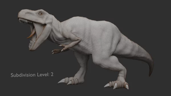 Realistic Tyrannosaurus Rex 3D Model Rigged Low Poly 3D Model Creature Guard 19