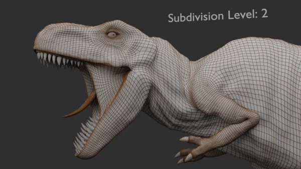 Realistic Tyrannosaurus Rex 3D Model Rigged Low Poly 3D Model Creature Guard 20