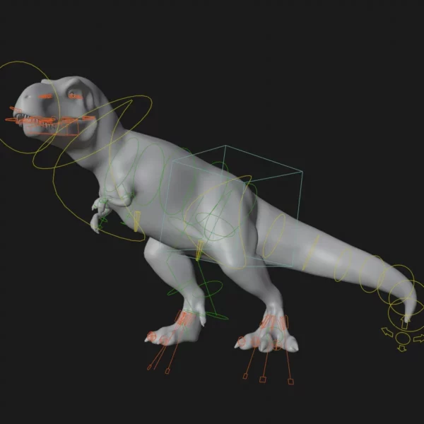 Tyrannosaurus Rigged and Animated 3D Model 3D Model Creature Guard 15