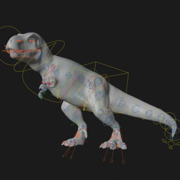 Tyrannosaurus Rigged and Animated 3D Model 3D Model Creature Guard 17