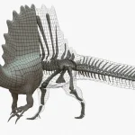 Spinosaurus Rigged Basemesh Skeleton(2)