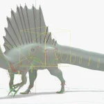 Spinosaurus Rigged Basemesh Skeleton(25)