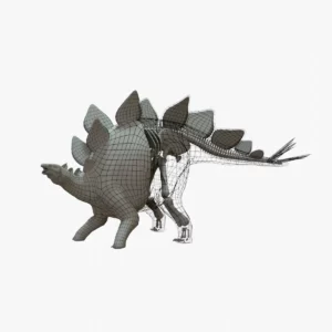 Stegosaurus 3D Model Rigged Basemesh Skeleton