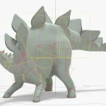 Stegosaurus Rigged Basemesh Skeleton(21)