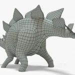 Stegosaurus Rigged Basemesh Skeleton(5)